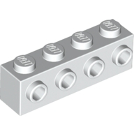 Lego kostka (kostička) 1x4 s nopy na jedné straně, bílá (4143254)